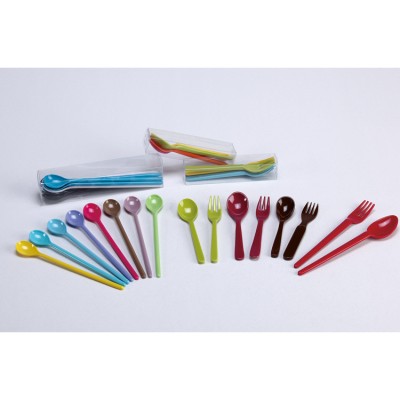 Mini Child Plastic Melamine Fork And Spoon Set